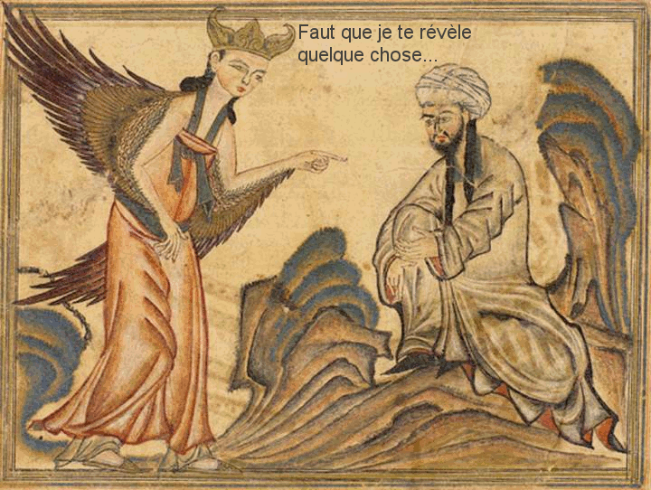 Muhammad reçoit la révélation de l’ange Gabriel. 